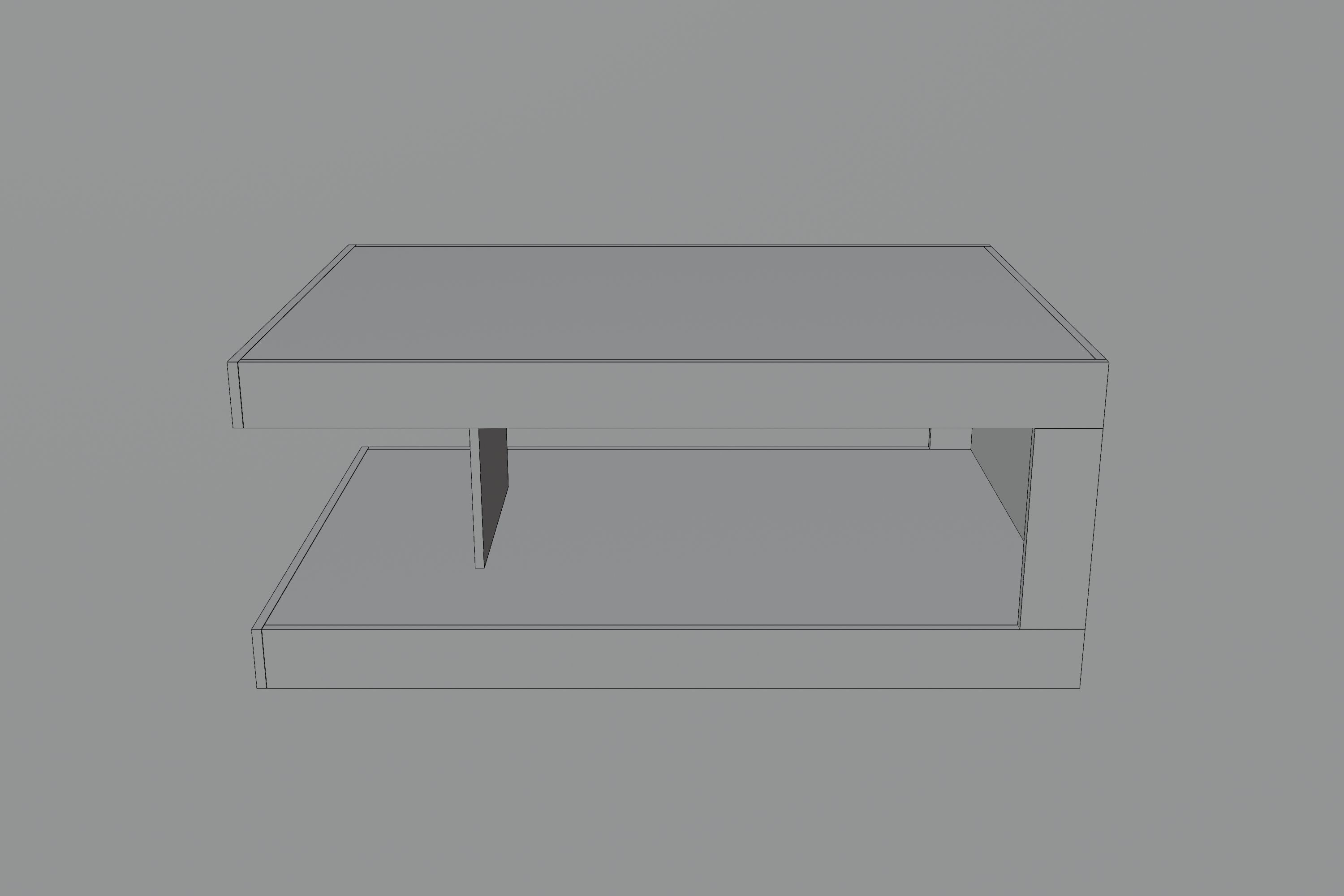 Coffee table Low-poly 3D model_3