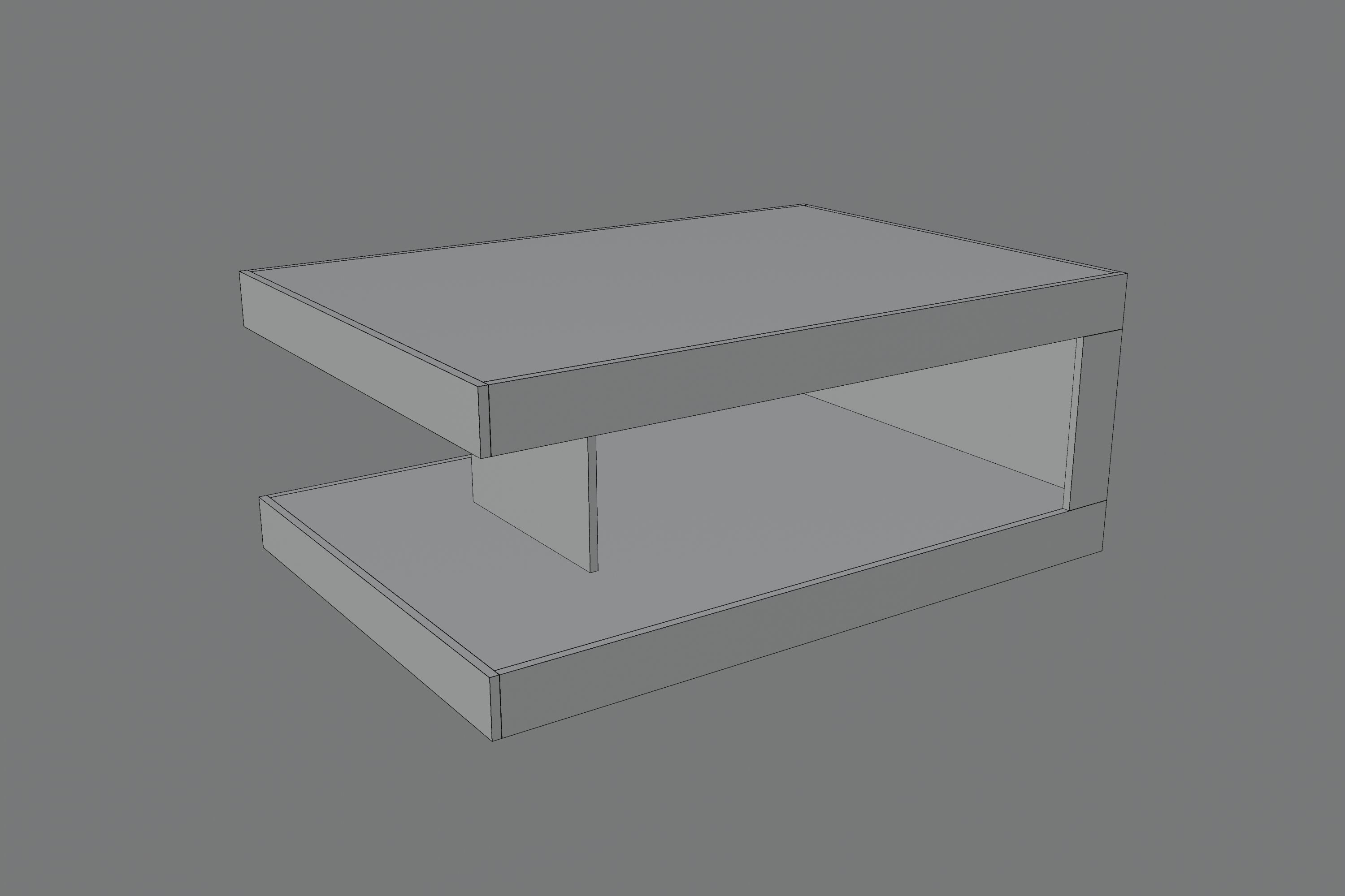 Coffee table Low-poly 3D model_1