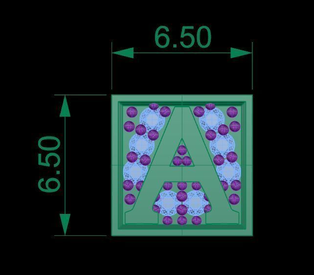 Alphabet bracelet 3D print model_4