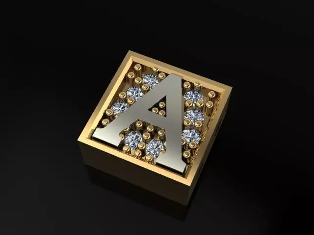 Alphabet bracelet 3D print model_0