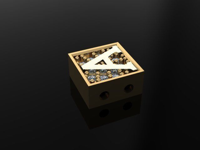 Alphabet bracelet 3D print model_2