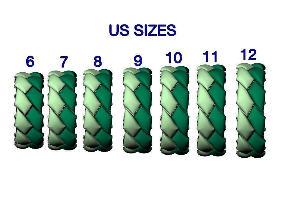 Wedding rings band set 3D print model_11