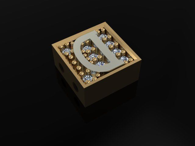 alphabet bracelet 3D print model_2