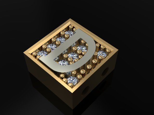 alphabet bracelet 3D print model_1