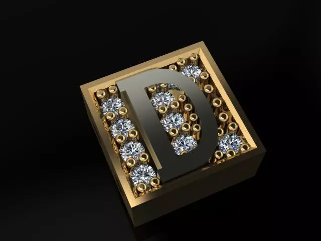 alphabet bracelet 3D print model_0