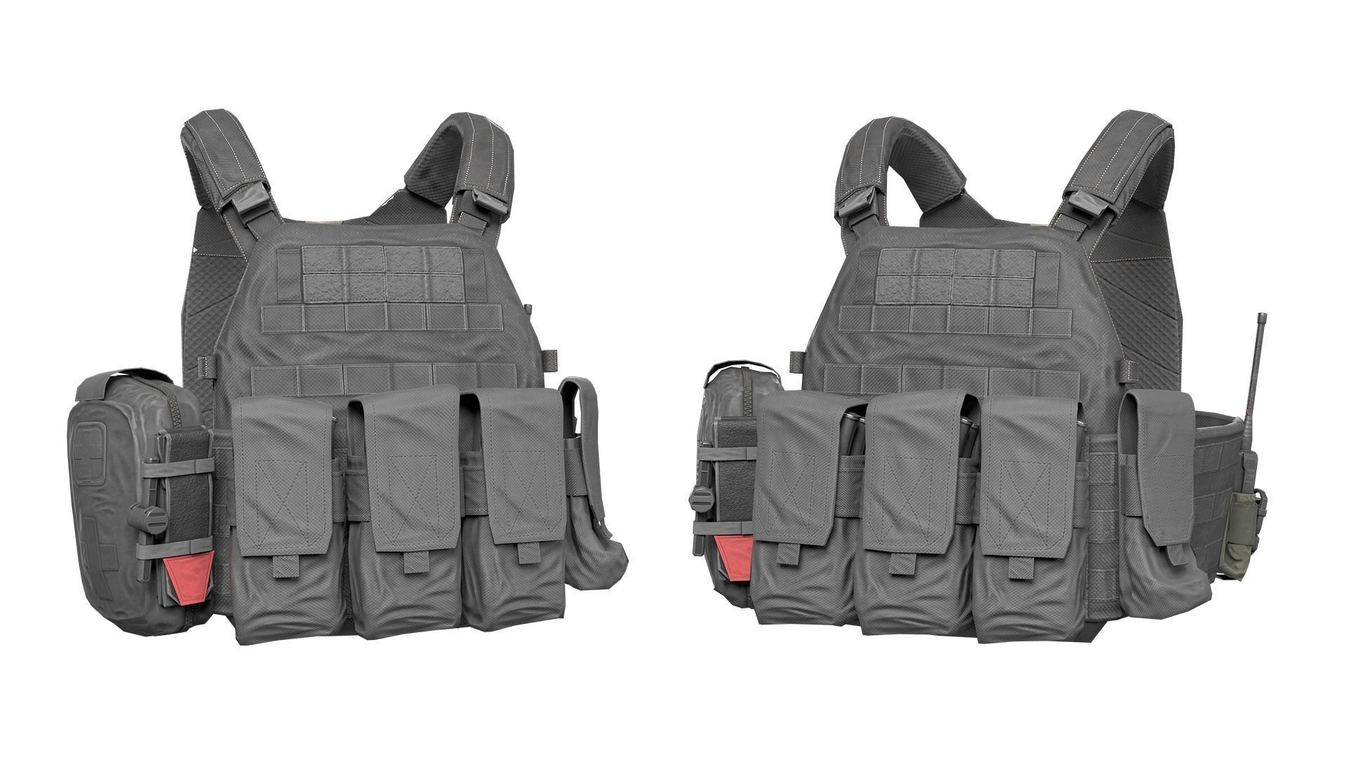 MILITARY WAS DCS Plate Carrier Vest V1 Low-poly 3D model_5