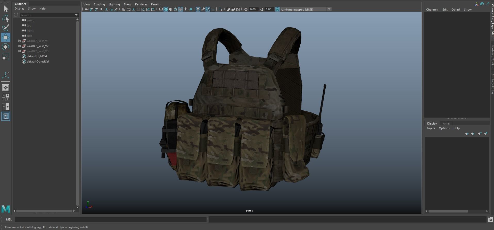 MILITARY WAS DCS Plate Carrier Vest V1 Low-poly 3D model_10