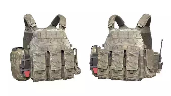 MILITARY WAS DCS Plate Carrier Vest V1 Low-poly 3D model