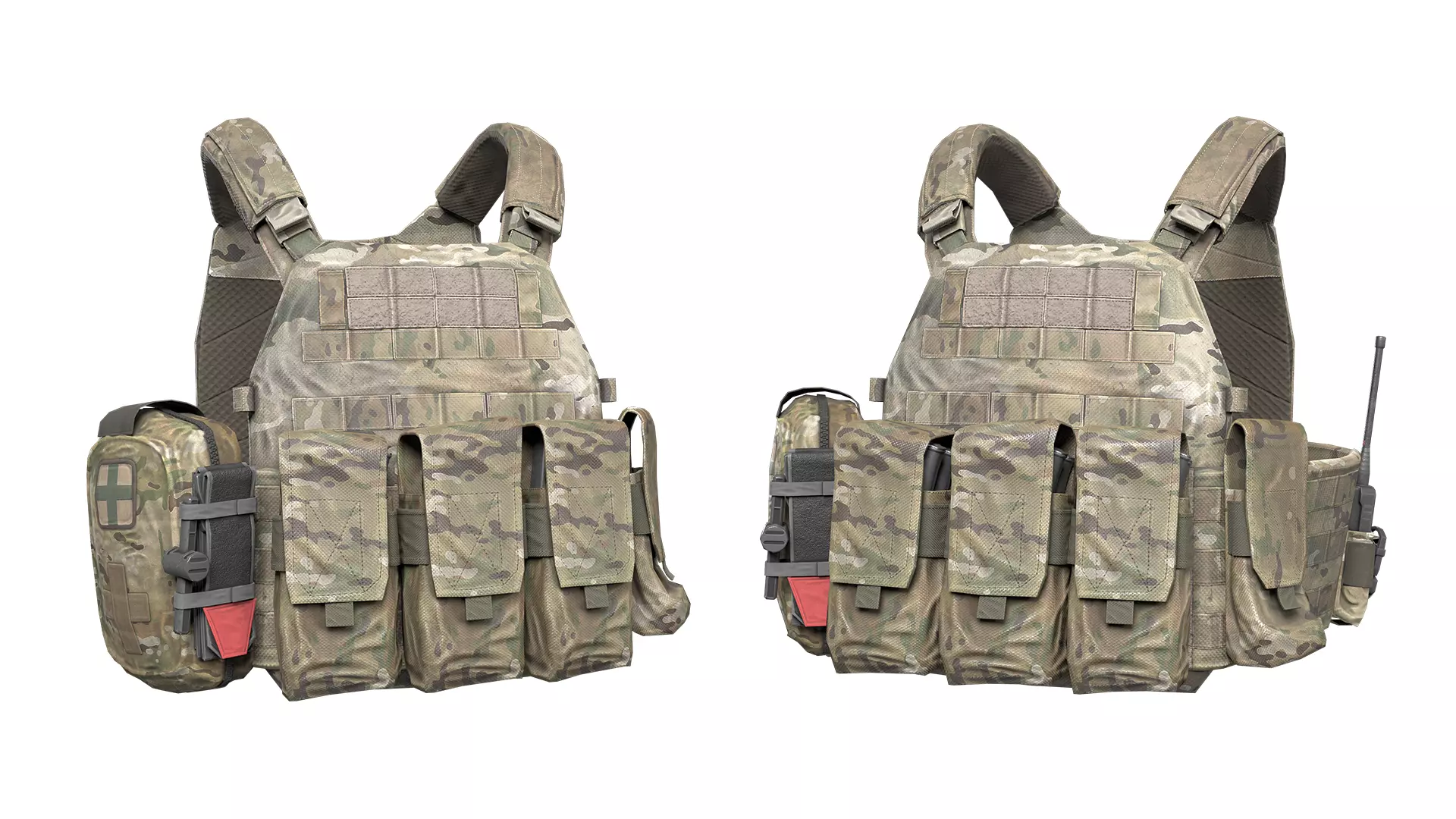 MILITARY WAS DCS Plate Carrier Vest V1 Low-poly 3D model_0