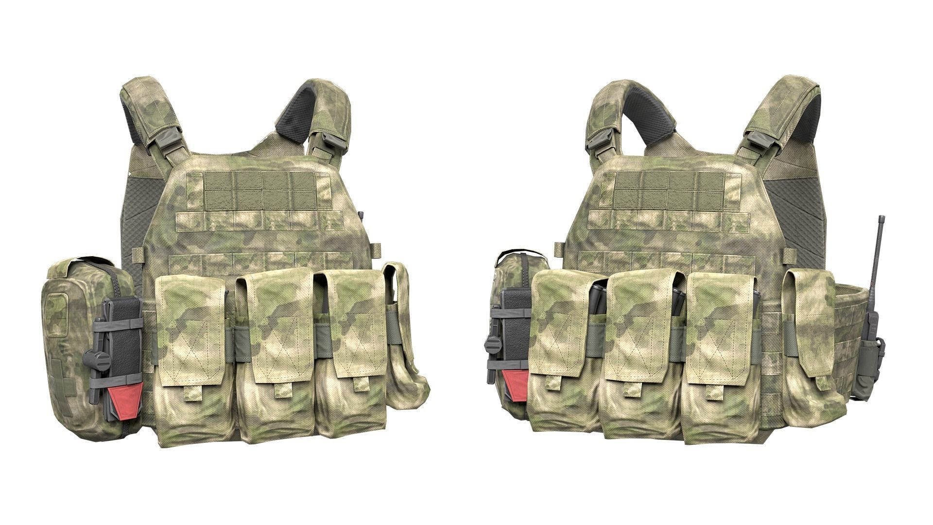 MILITARY WAS DCS Plate Carrier Vest V1 Low-poly 3D model_3