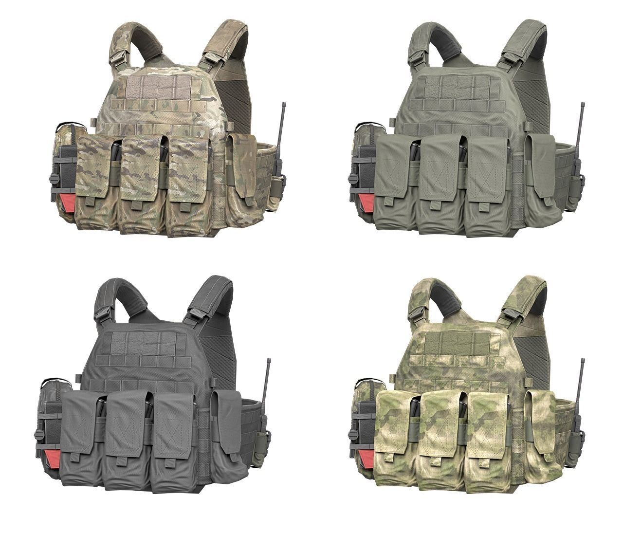 MILITARY WAS DCS Plate Carrier Vest V1 Low-poly 3D model_2
