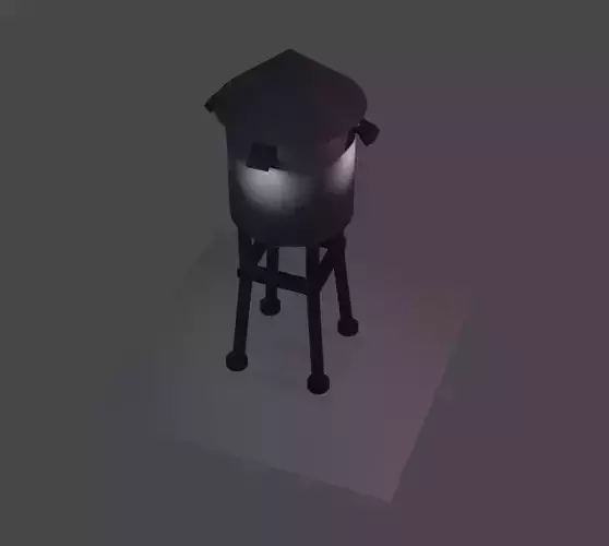 water tower game ready low-poly
