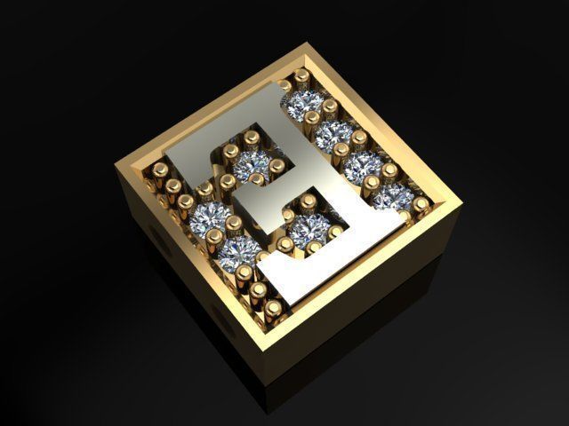 alphabet bracelet 3D print model_2