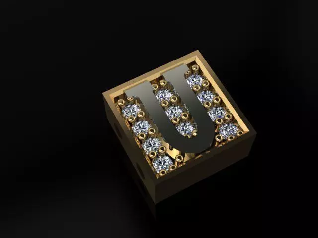 alphabet bracelet 3D print model_0