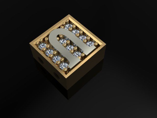 alphabet bracelet 3D print model_2