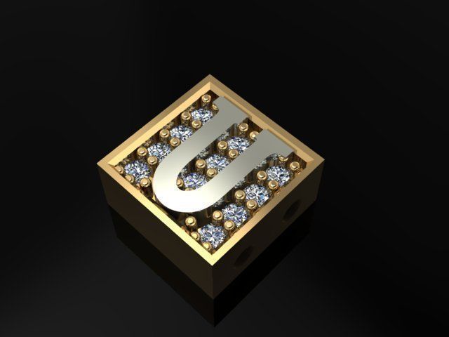 alphabet bracelet 3D print model_1