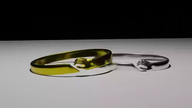  silver- gold- bracelet Low-poly 3D model