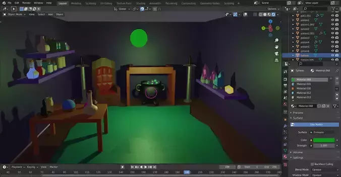 lowpoly asset witch items