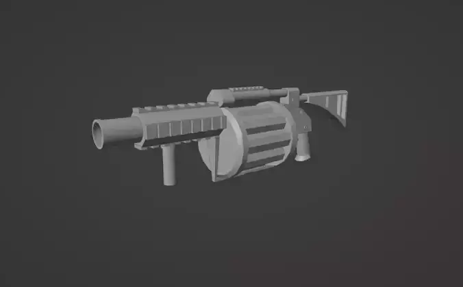 Low-poly Grenade launcher Low-poly 3D model