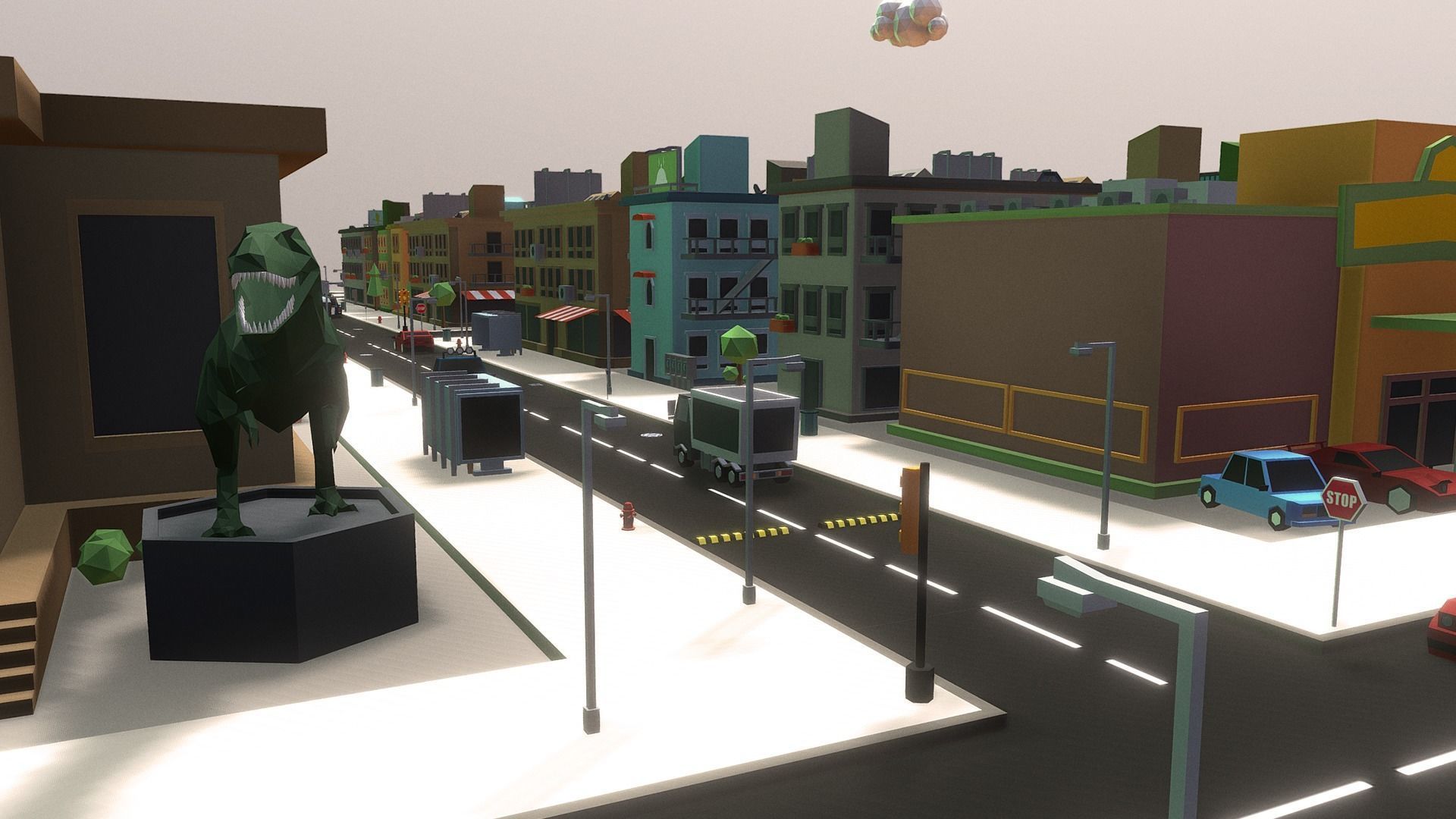 Low Poly Mini City Pack Low-poly 3D model_6
