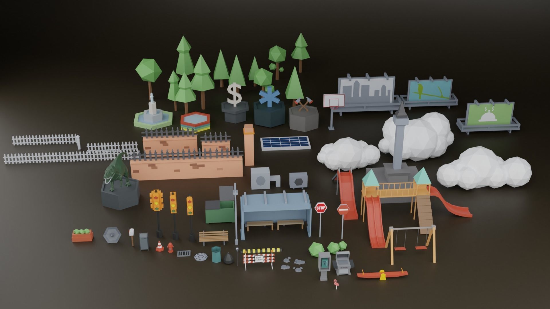 Low Poly Mini City Pack Low-poly 3D model_11