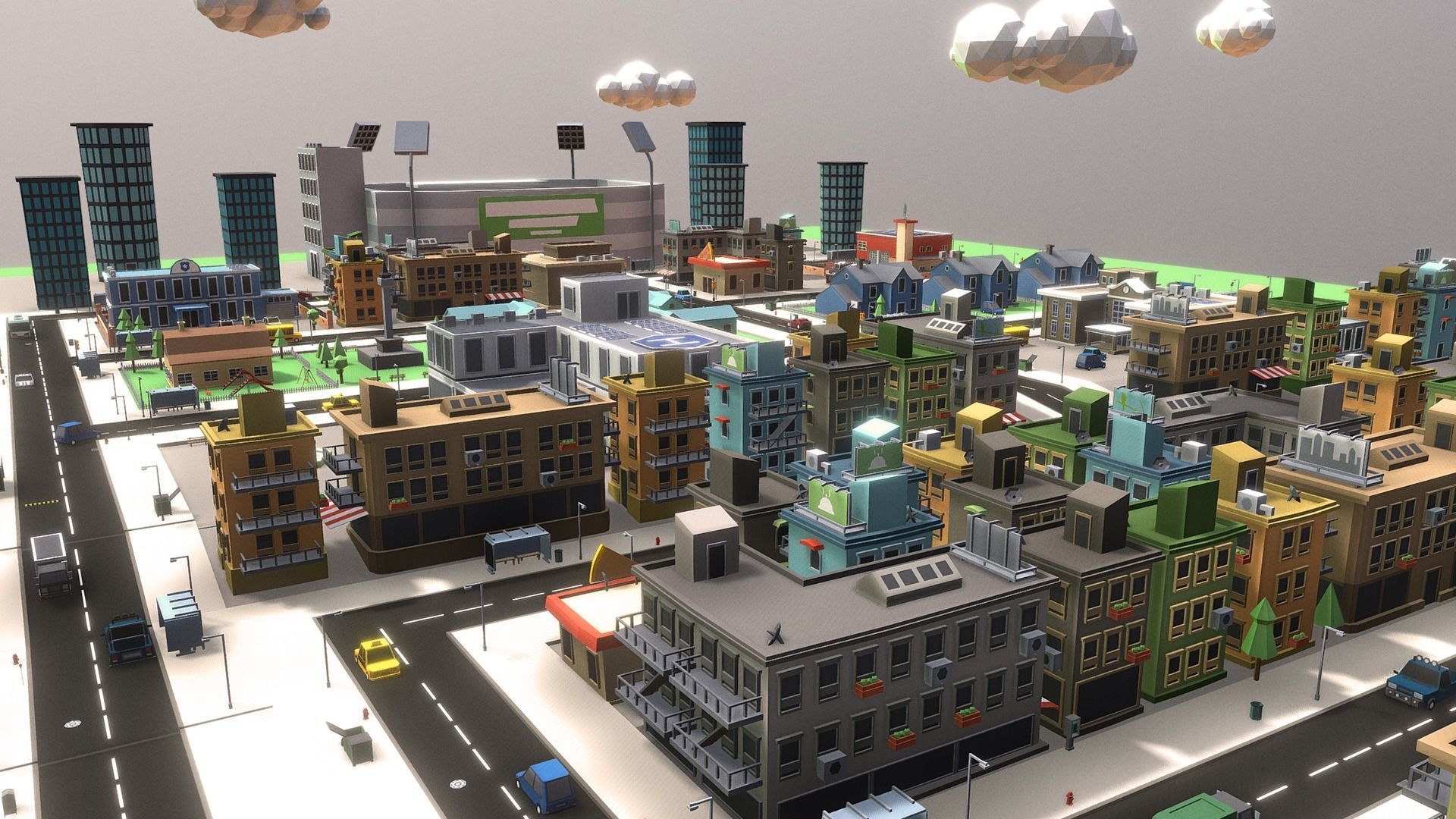 Low Poly Mini City Pack Low-poly 3D model_3