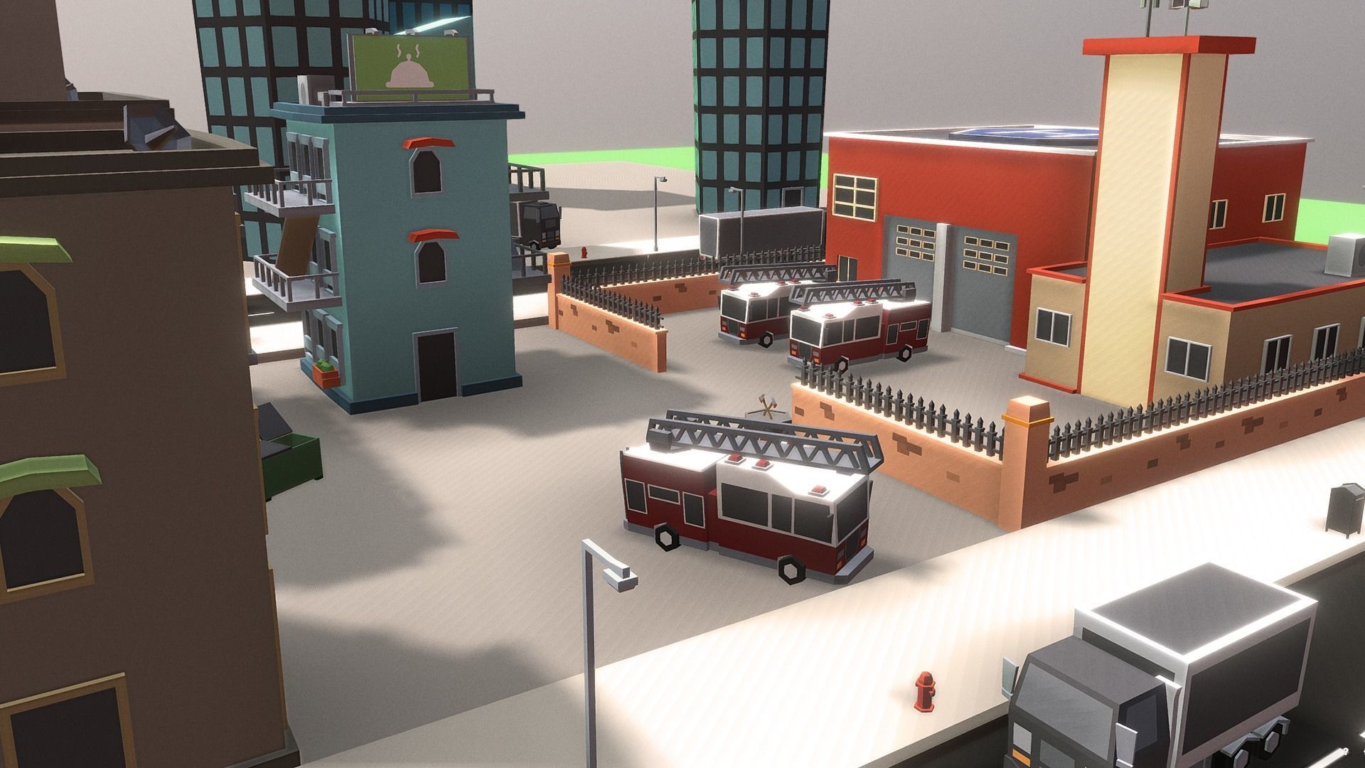Low Poly Mini City Pack Low-poly 3D model_8