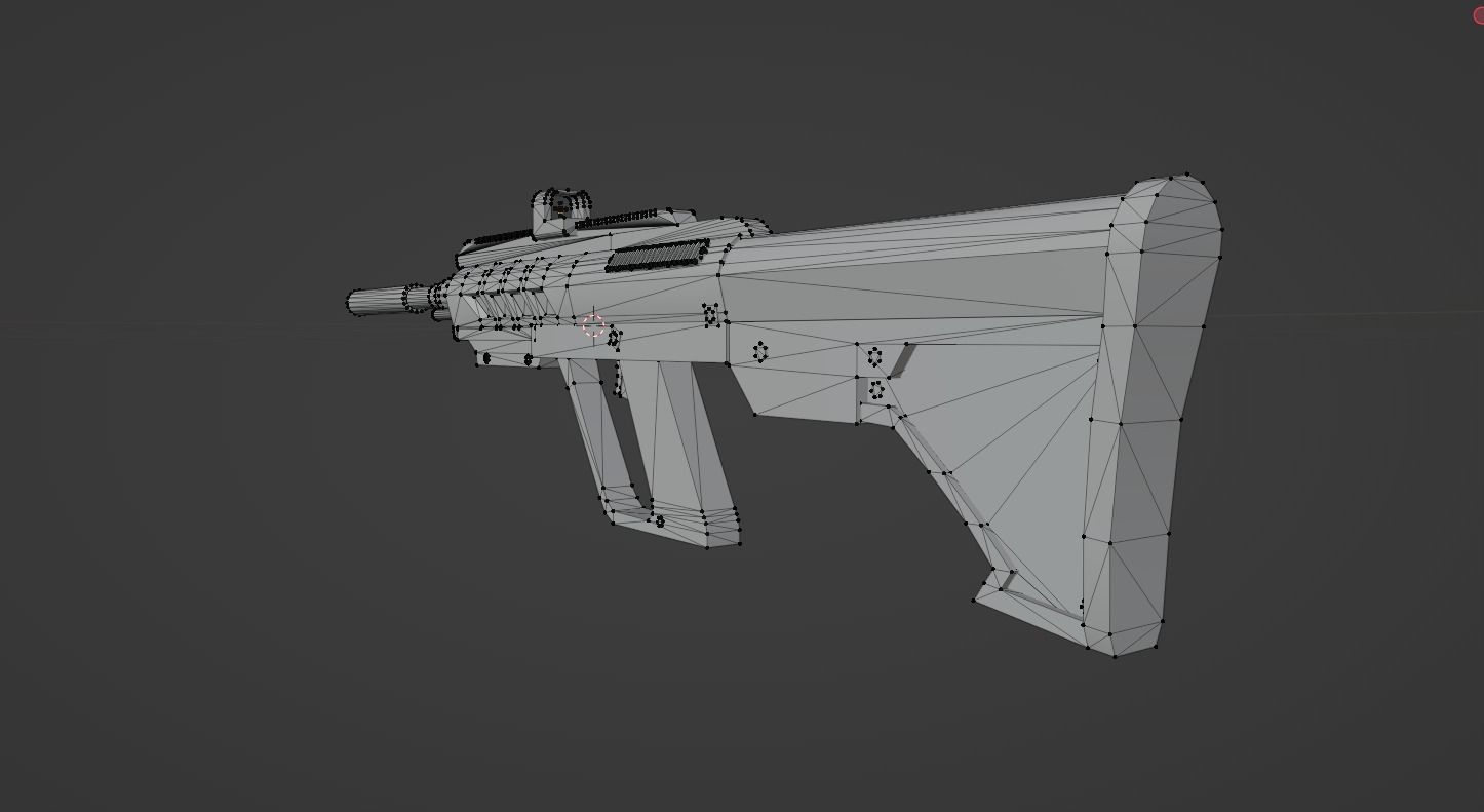 3d lowpoly Cyberpunk rifle Low-poly 3D model_3
