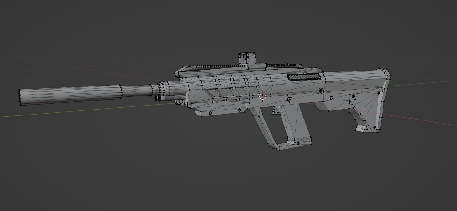 3d lowpoly Cyberpunk rifle Low-poly 3D model_2