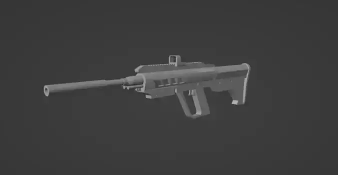 3d lowpoly Cyberpunk rifle