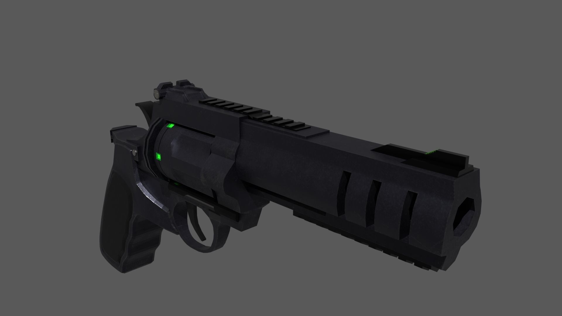 Revolver Gun Low-poly 3D model_2