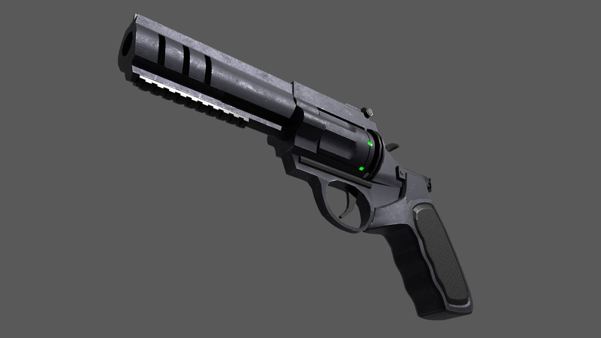 Revolver Gun Low-poly 3D model_1