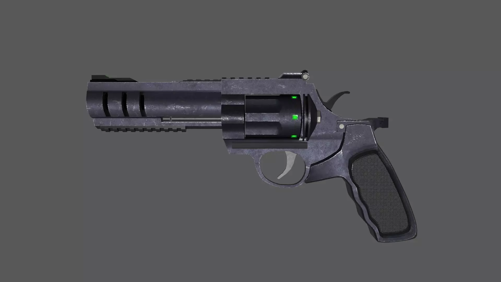 Revolver Gun Low-poly 3D model_0