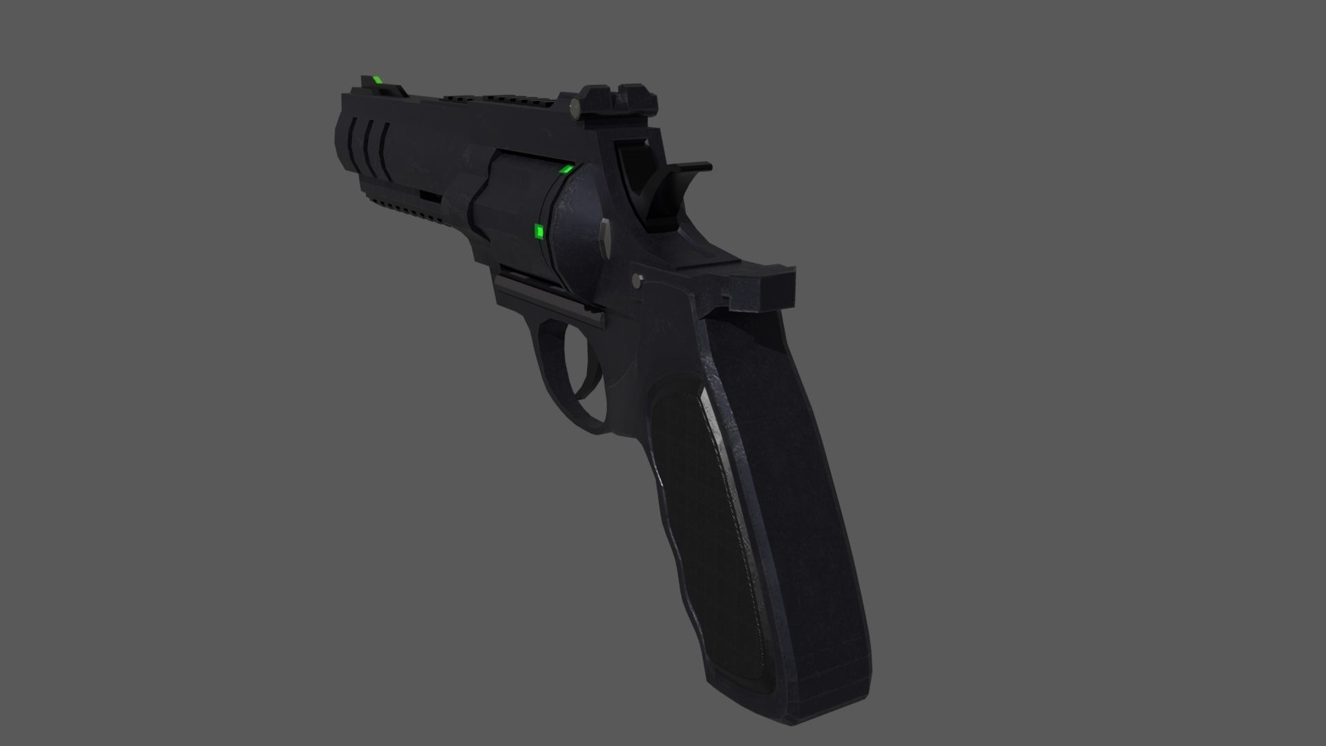 Revolver Gun Low-poly 3D model_4