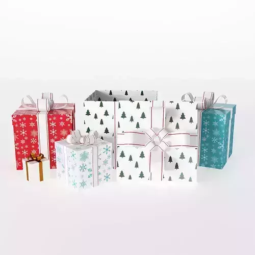Classic Christmas gift boxes 3D model