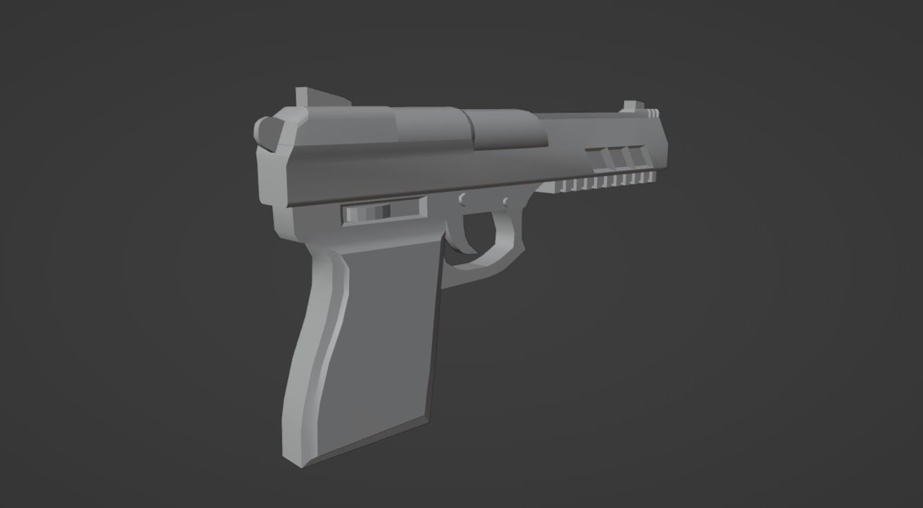 Lowpoly Desert Eagle 3d model Low-poly 3D model_1
