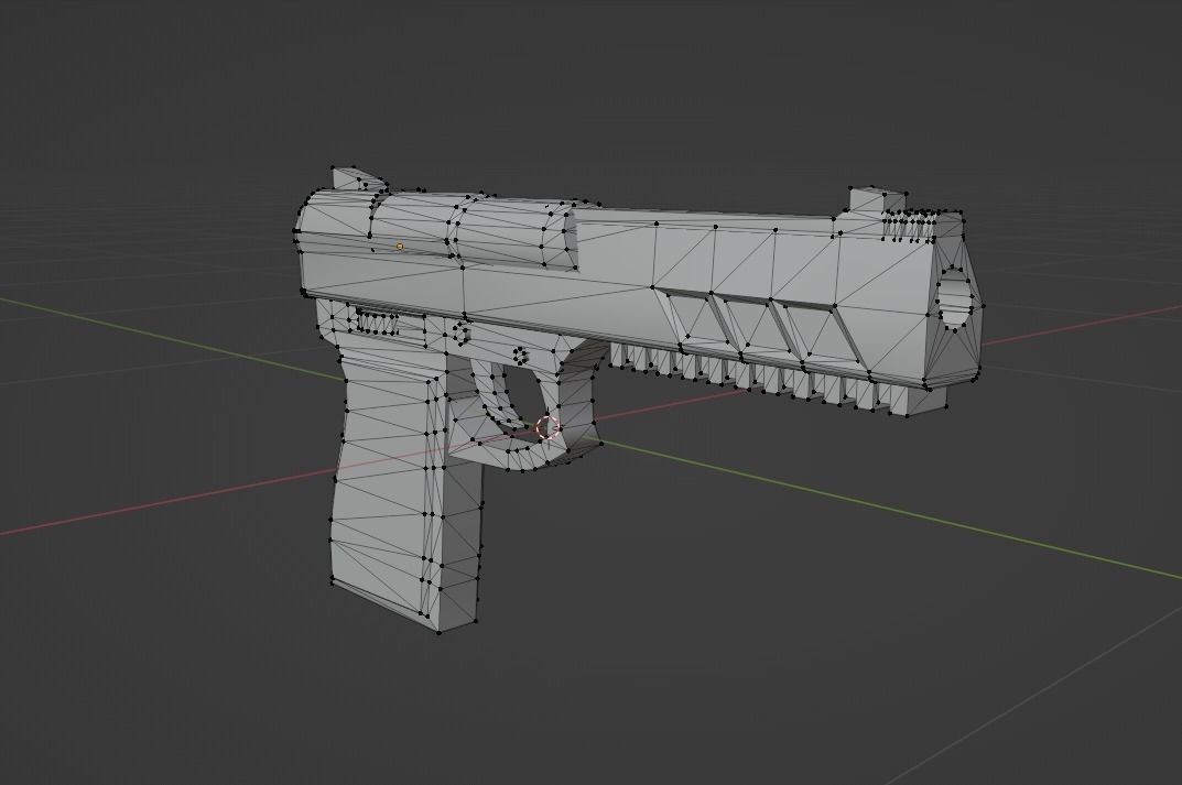 Lowpoly Desert Eagle 3d model Low-poly 3D model_2