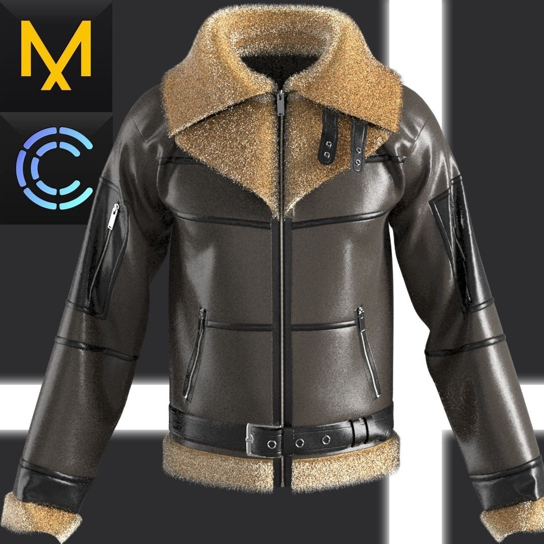 Mens Jacket OBJ mtl FBX ZPRJ 3D model_4