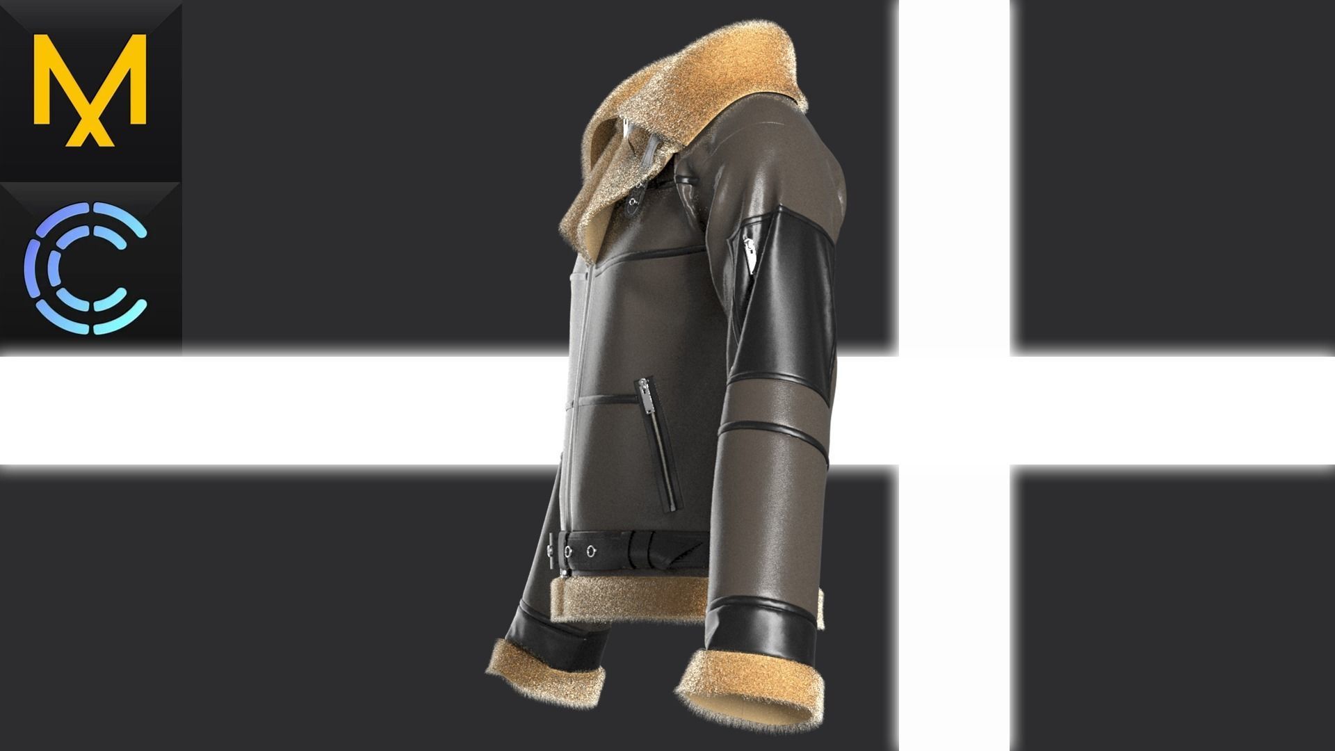 Mens Jacket OBJ mtl FBX ZPRJ 3D model_3