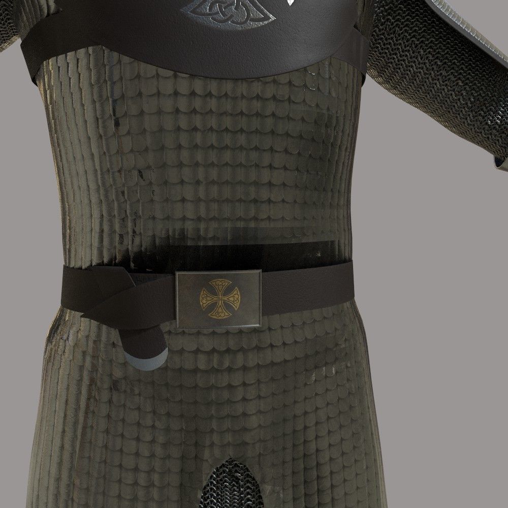 Colection armors and helmets Low-poly 3D model_3