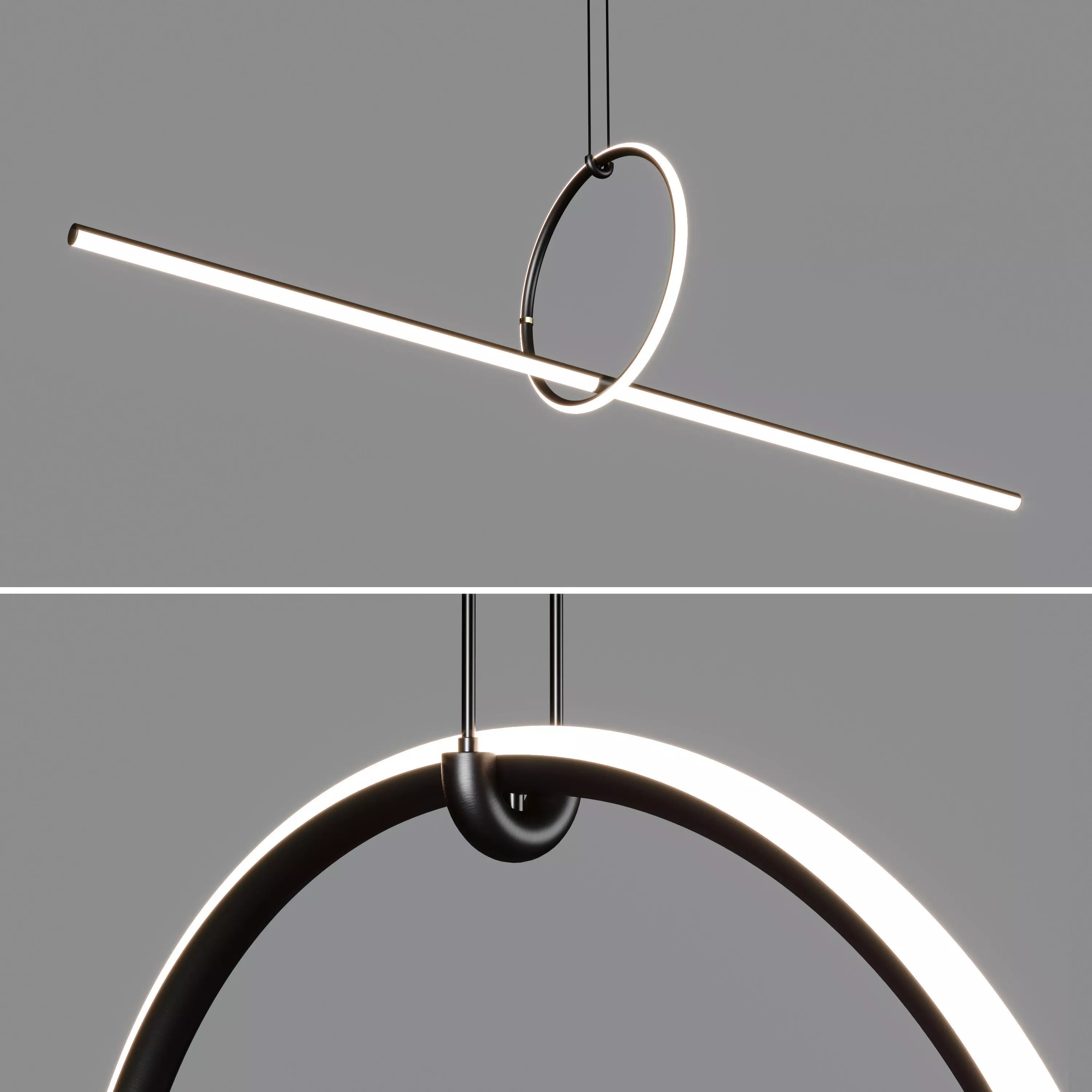 FLOS Small Circle Line Arrangements Light Michael Anastassiades Low-poly 3D model_0
