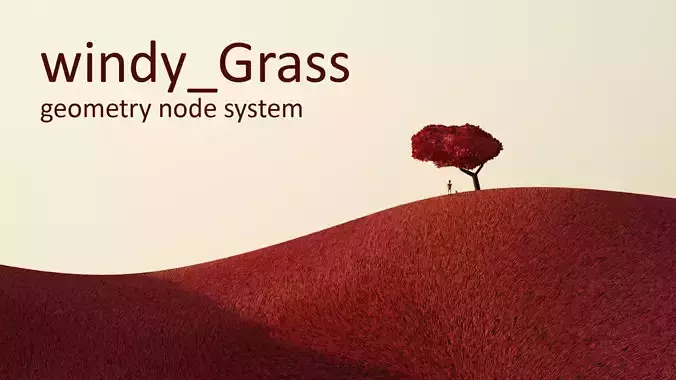 Windy Grass - Blender Geometry Node System 3D model