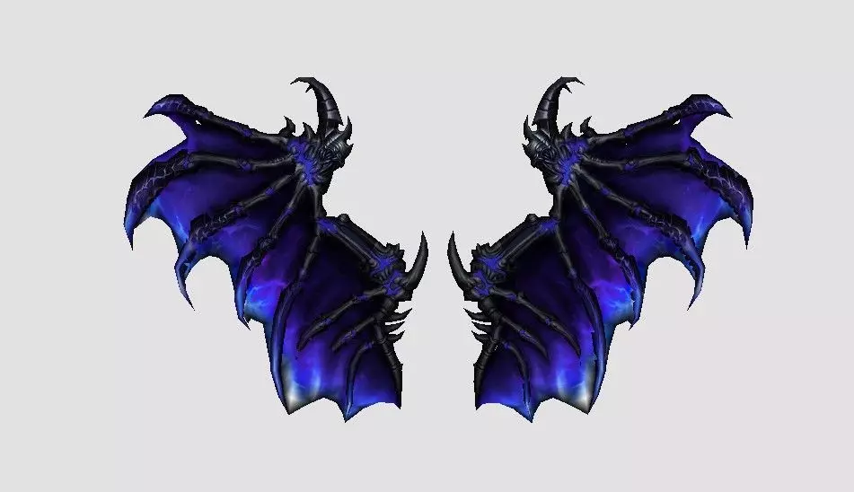 Purple Dragon Wing Low-poly 3D model_0