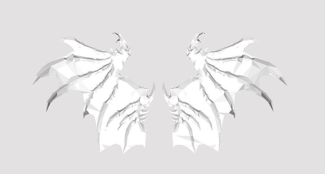 Purple Dragon Wing Low-poly 3D model_13