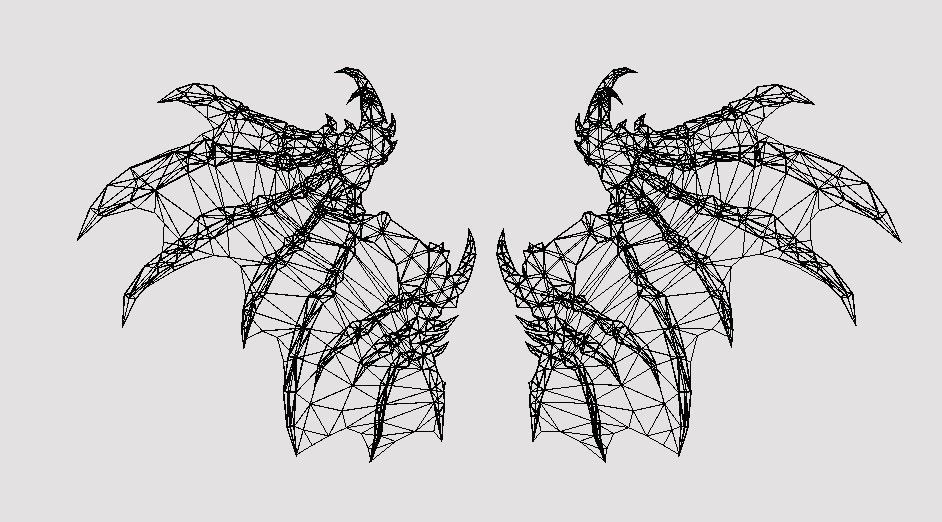 Purple Dragon Wing Low-poly 3D model_7