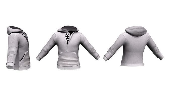 Men Swag Hoodie Top Low-poly 3D model
