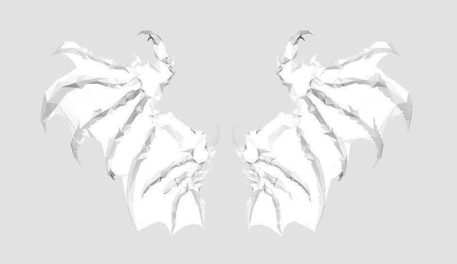 Blood Dragon Wing Low-poly 3D model_6