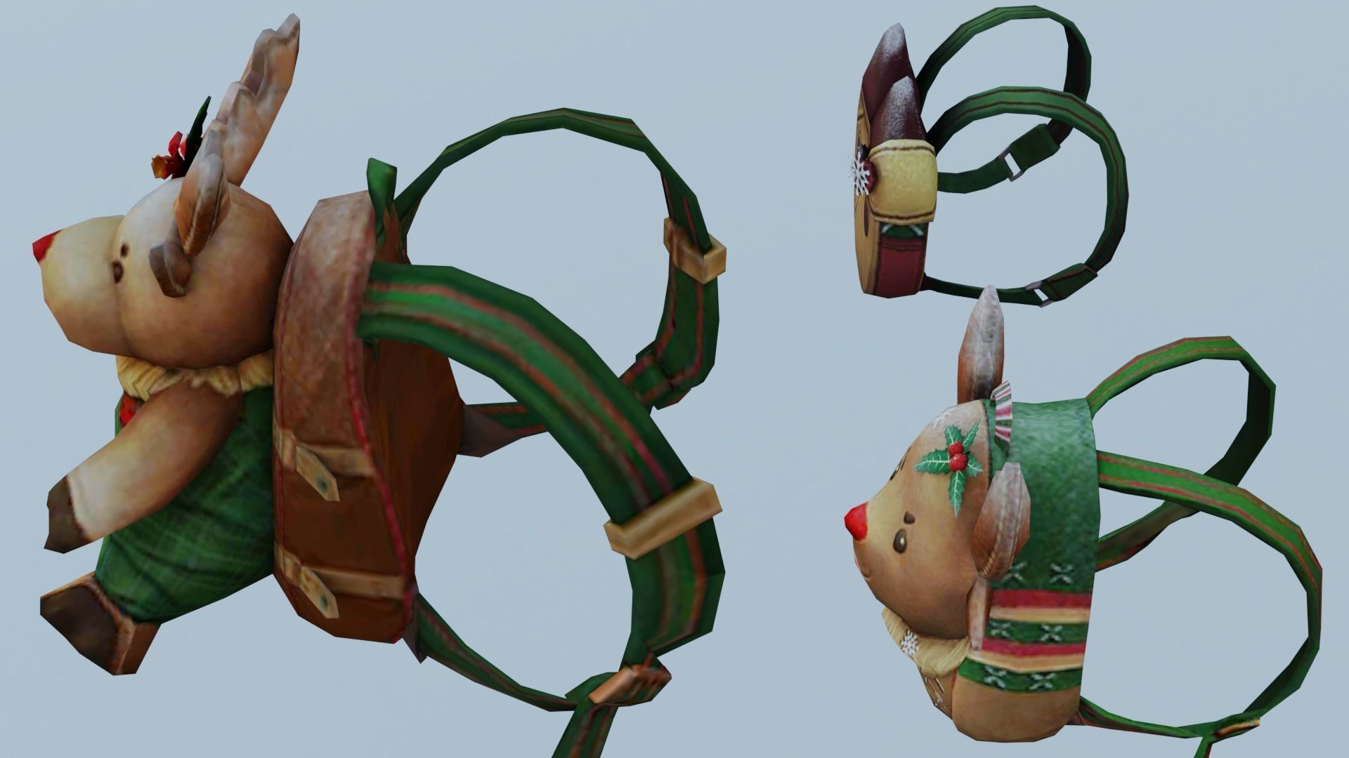 3x Backpack christmas 3D model_2