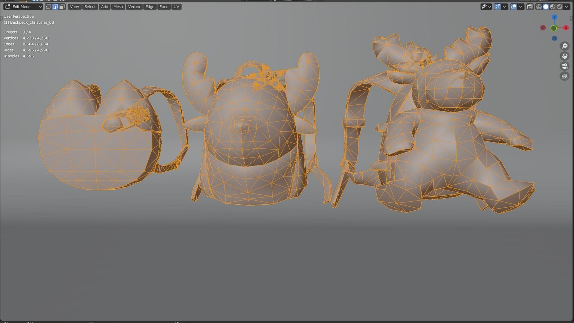 3x Backpack christmas 3D model_8