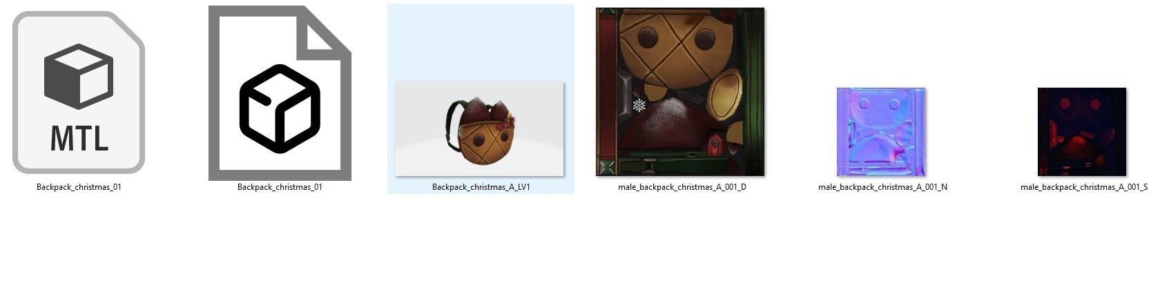 3x Backpack christmas 3D model_11